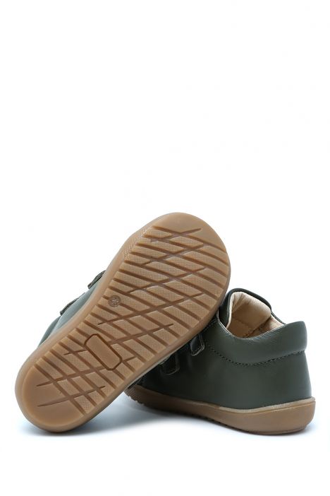 25W030 Kifidis-Kids İlk Adım Unisex Çocuk Deri Ayakkabı 19-24 Haki Deri