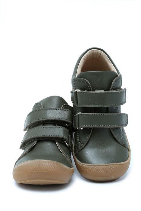 25W030 Kifidis-Kids İlk Adım Unisex Çocuk Deri Ayakkabı 19-24 Haki Deri