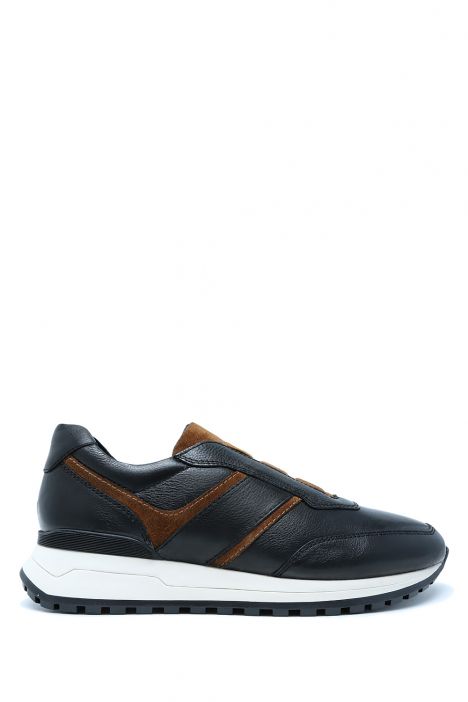 26804 Ara Shoes Meo Erkek Deri Sneaker Ayakkabı 40-46 01 CERVOCALF, H-VELOUR, SCHWARZ