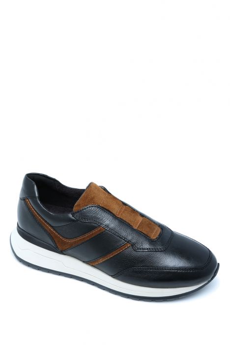 26804 Ara Shoes Meo Erkek Deri Sneaker Ayakkabı 40-46 01 CERVOCALF, H-VELOUR, SCHWARZ