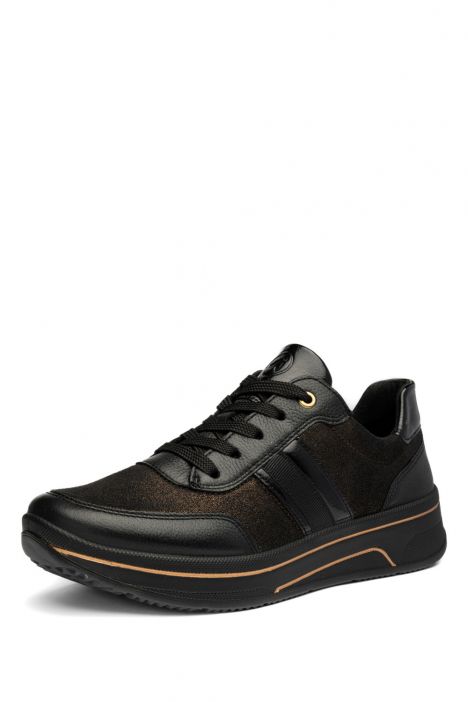 27553 Ara Shoes Sapporo Kadın Deri Yürüyüş Ayakkabısı 3.5-7.5 01 GAU-CA,GLIT-STR-S,CRUN-LA , SCHWARZ