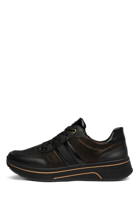 27553 Ara Shoes Sapporo Kadın Deri Yürüyüş Ayakkabısı 3.5-7.5 01 GAU-CA,GLIT-STR-S,CRUN-LA , SCHWARZ