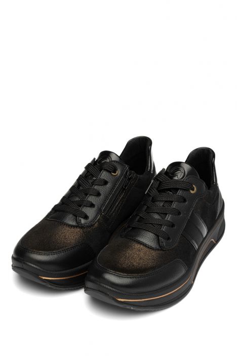 27553 Ara Shoes Sapporo Kadın Deri Yürüyüş Ayakkabısı 3.5-7.5 01 GAU-CA,GLIT-STR-S,CRUN-LA , SCHWARZ