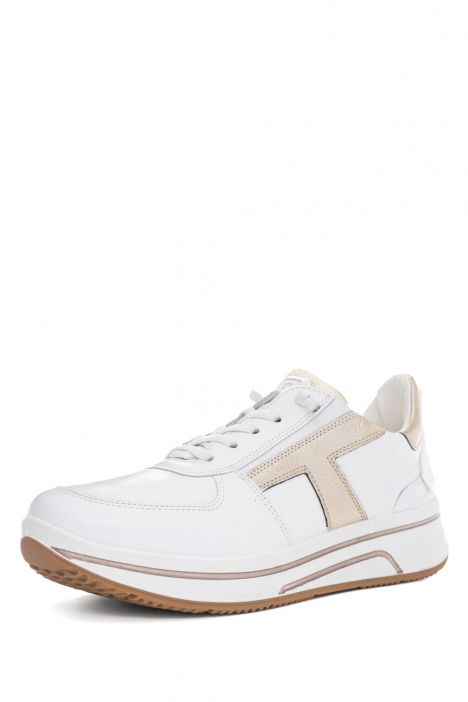27554 Ara Shoes Sapporo Kadın Easy 2 Go Sneaker 3.5-8.0 04 CERVOCALF,GAUCHOSOFT-MET , WEISS, PLATIN