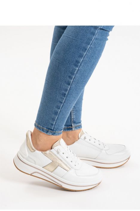 27554 Ara Shoes Sapporo Kadın Easy 2 Go Sneaker 3.5-8.0 04 CERVOCALF,GAUCHOSOFT-MET , WEISS, PLATIN