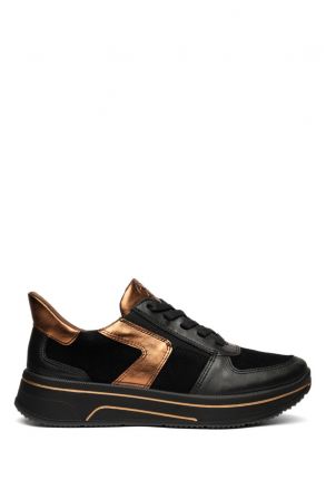 27557 Ara Shoes Sapporo Kadın Easy 2 Go Sneaker 3.5-7.5 01 CLUBCALF,SOFT-S,KALBVELOUR,CRU , SCHWARZ