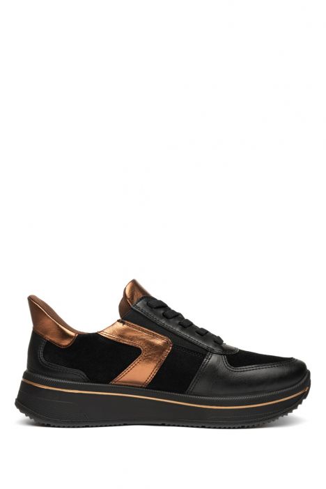 27557 Ara Shoes Sapporo Kadın Easy 2 Go Sneaker 3.5-7.5 01 CLUBCALF,SOFT-S,KALBVELOUR,CRU , SCHWARZ