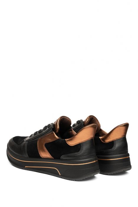 27557 Ara Shoes Sapporo Kadın Easy 2 Go Sneaker 3.5-7.5 01 CLUBCALF,SOFT-S,KALBVELOUR,CRU , SCHWARZ