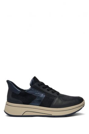 27557 Ara Shoes Sapporo Kadın Easy 2 Go Sneaker 3.5-7.5 02 CLUBCALF,KALBVELOUR,CRUNCH-MET , BLUE