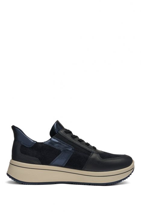 27557 Ara Shoes Sapporo Kadın Easy 2 Go Sneaker 3.5-7.5 02 CLUBCALF,KALBVELOUR,CRUNCH-MET , BLUE