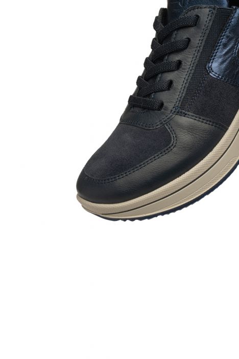 27557 Ara Shoes Sapporo Kadın Easy 2 Go Sneaker 3.5-7.5 02 CLUBCALF,KALBVELOUR,CRUNCH-MET , BLUE