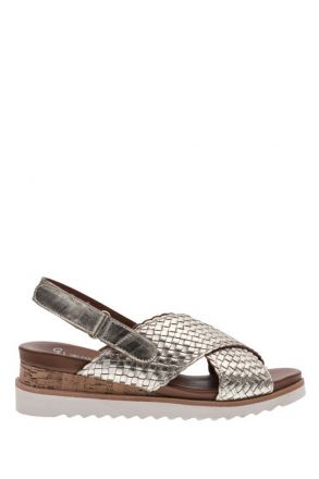28206 Ara Shoes Kadın Deri Topuklu Sandalet 36-40 PLATIN - 18