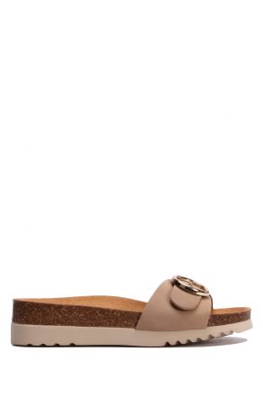 29318 Scholl Malibu Mule Kadın Tokalı Mantar Terlik 36-40 Bej / Taupe