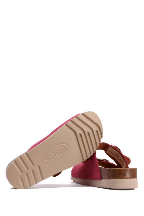 29319 Scholl Malibu 2 Staps Kadın Çift Bantlı Tokalı Mantar Terlik 36-40 Fuşya / Fuxia
