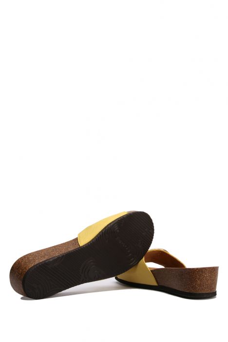 29332 Scholl Amalfi Mule Kadın Tokalı Mantar Terlik 36-40 Sarı / Yellow