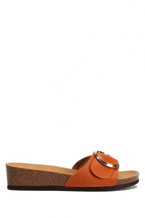 29332 Scholl Amalfi Mule Kadın Tokalı Mantar Terlik 36-40 Turuncu / Orange
