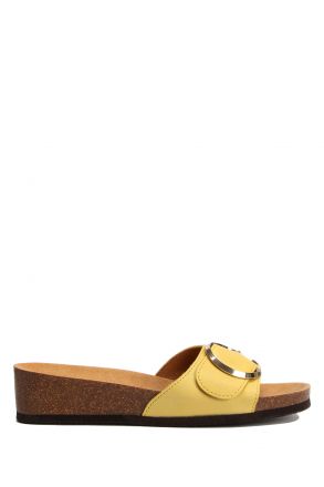 29332 Scholl Amalfi Mule Kadın Tokalı Mantar Terlik 36-40 Sarı / Yellow