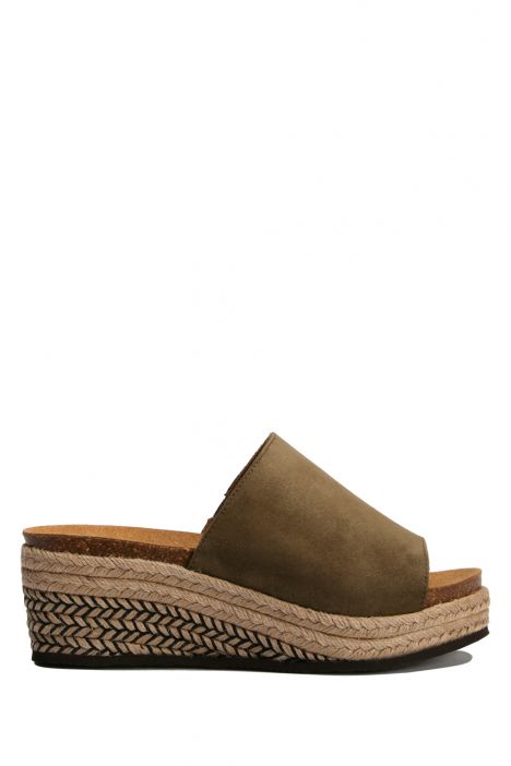 29339 Scholl Malaga Kadın Topuklu Mantar Terlik 36-40 Yeşil / Olive