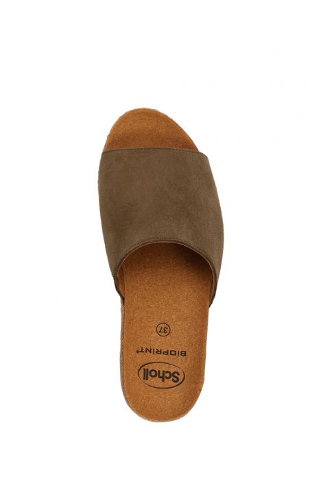 29339 Scholl Malaga Kadın Topuklu Mantar Terlik 36-40 Yeşil / Olive
