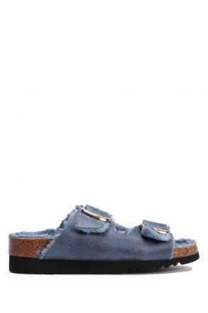 29534 Scholl Ilary Fluffy Kadın Terlik 36-40 Mavi/Blue