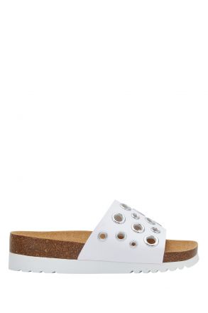 30406 Scholl Magaluf Kadın Mantar Terlik 36-40 Beyaz / White