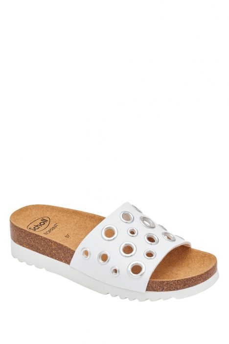30406 Scholl Magaluf Kadın Mantar Terlik 36-40 Beyaz / White