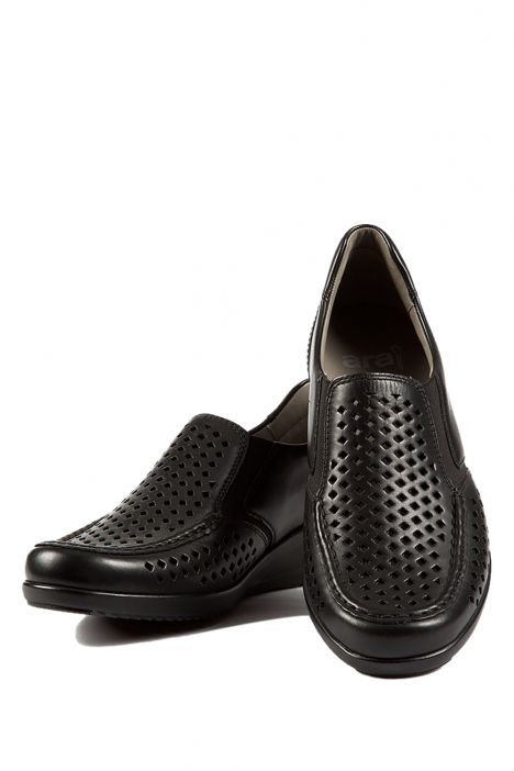 30601 Ara Shoes Kadın Dolgu Topuk Deri Ayakkabı 3,5-8,5 SCHWARZ - 08S
