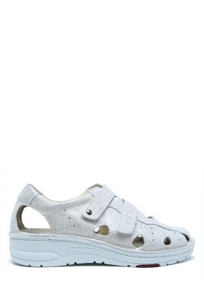 3100 Berkemann Larena Kadın Anatomik Ayakkabı 3.0-8.5 Cremeweiss - Velours - 107