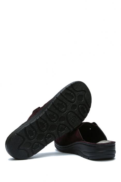 3108 Berkemann Kadın Anatomik Terlik 3-8,5 Dunkelbordeaux Velour - B-251