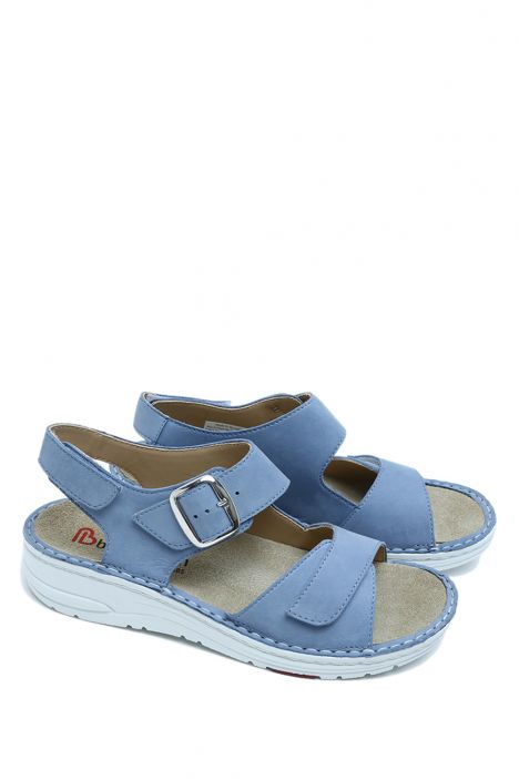 3122 Berkemann Tilla Kadın Anatomik Sandalet 3.0-7.5 Azurblau - Nubuk - 394