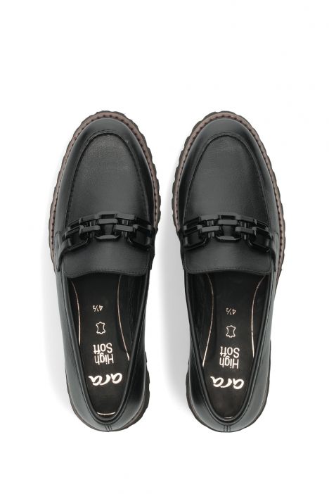 31241 Ara Shoes Kent Kadın Deri Loafer 3.5-7.5 01 CLUBCALF , BLACK