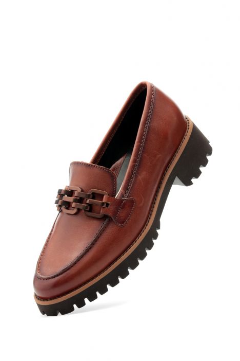 31241 Ara Shoes Kent Kadın Deri Loafer 3.5-7.5 09 CLUBCALF , COGNAC
