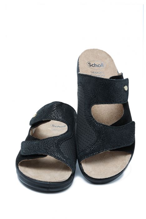 31256 Scholl Antonia Elas Kadın Çift Bantlı Anatomik Terlik 36-41 Siyah/Black