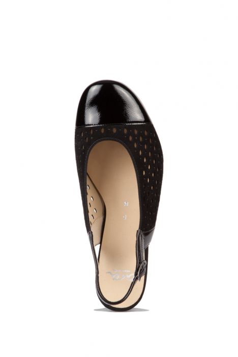 32084 Ara Shoes Kadın Topuklu Sandalet 3-8 VERNICE, SAMTCHEVRO, SCHWARZ - 01VSS