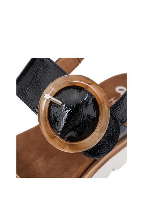 33505 Ara Shoes Bilbao-S Kadın Deri Sandalet 36-41 12 LEO,MURANOLACK , BLACK