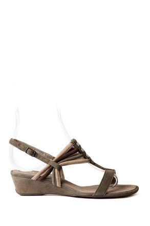 34118 Ara Shoes Kadın Süet Sandalet 3-8 ALPACA,GRIGIO/TUNDRA - 06AGT