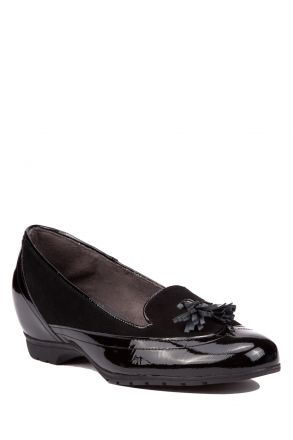 3412 Pitillos Kadın Ayakkabı 35-41 Rugan Siyah / Cha. Black