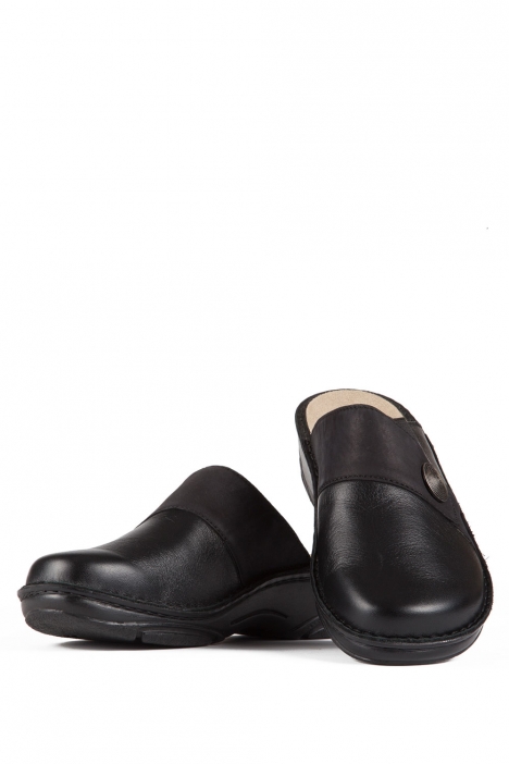 3418 Berkemann Kadın Anatomik Terlik 3-8,5 Schwarz Leder Nubuk - 929