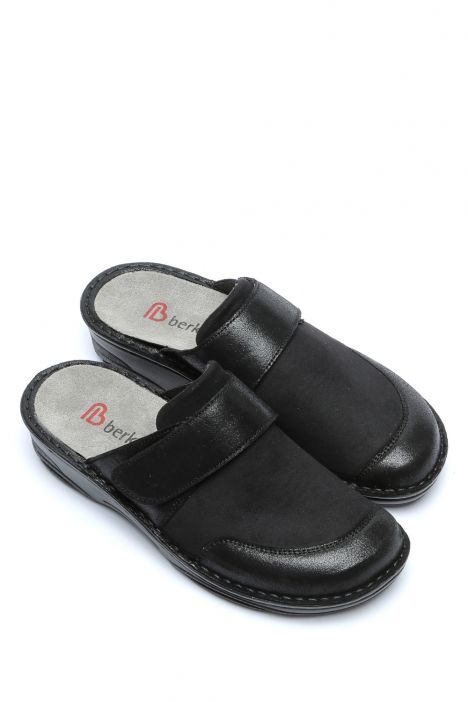 3428 Berkemann Giorgina Kadın Anatomik Terlik 3.0-8.5 Schwarz/glitter leder stretch