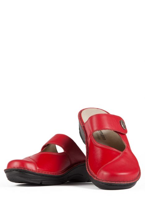 3457 Berkemann Heliane Kadın Anatomik Terlik 3.0-8.5 Rot Leder Strch. - 215