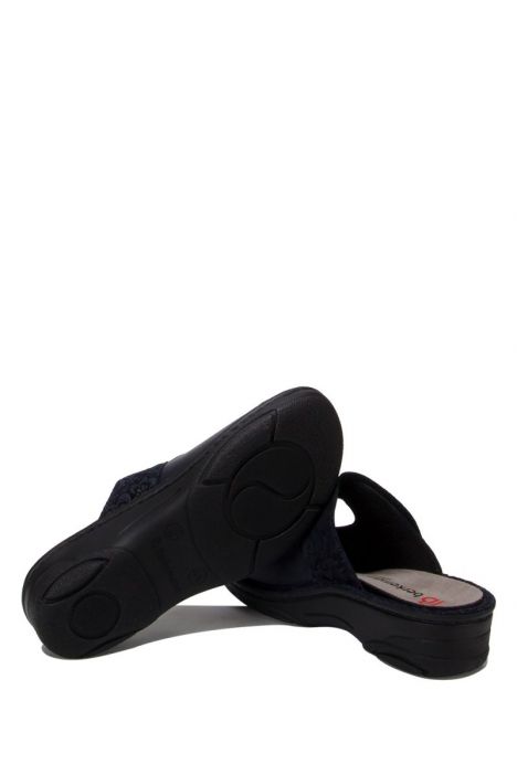 3457 Berkemann Heliane Kadın Anatomik Terlik 3.0-8.5 Dkl.blau Millefeuilleleder/Str - B-385