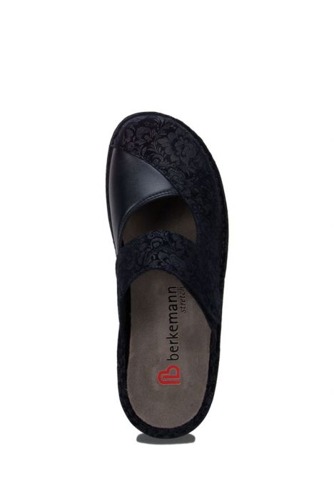 3457 Berkemann Heliane Kadın Anatomik Terlik 3.0-8.5 Dkl.blau Millefeuilleleder/Str - B-385