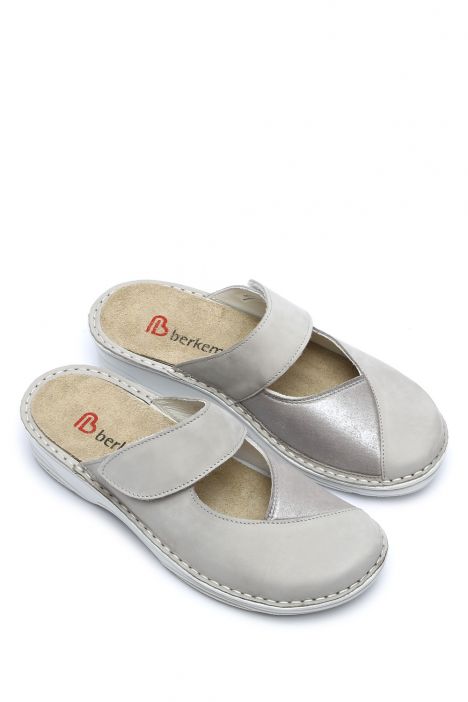 3457 Berkemann Heliane Kadın Anatomik Terlik 3.0-8.5 Mud gray - soft nubuck/stretch - 627