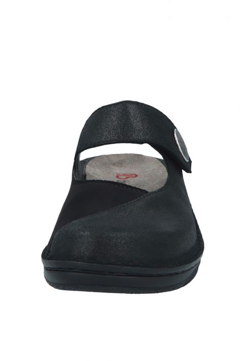 3457 Berkemann Heliane Kadın Anatomik Terlik 3.0-8.5 Schwarz/glitter leder stretch