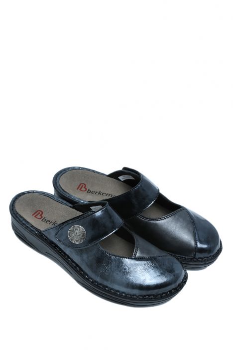 3457 Berkemann Heliane Kadın Anatomik Terlik 3.0-8.5 Grau/Lackleder/Stretch - 647G