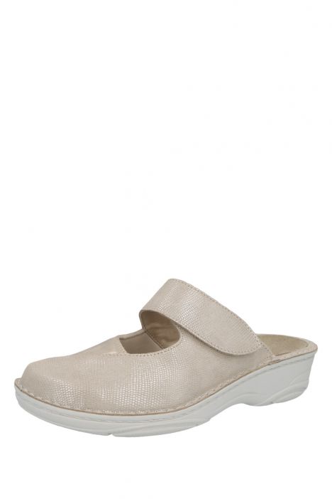 3457 Berkemann Heliane Kadın Anatomik Terlik 3.0-8.5 Beige/shiny - Leder/Stretch - 773