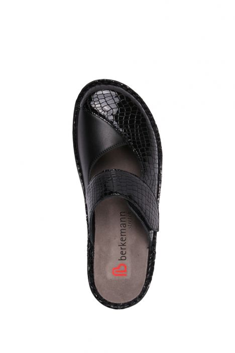 3457 Berkemann Heliane Kadın Anatomik Terlik 3.0-8.5 Schw/Stru/schw-Led/Str - 896