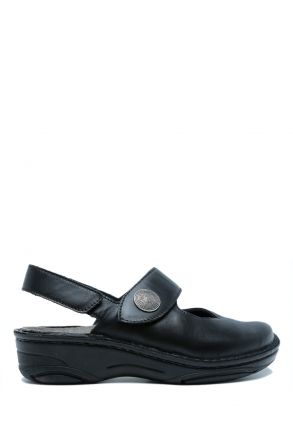 3461 Berkemann Helene Kadın Anatomik Sandalet 3.0-8.0 Schwarz Leder/Strc. - 906