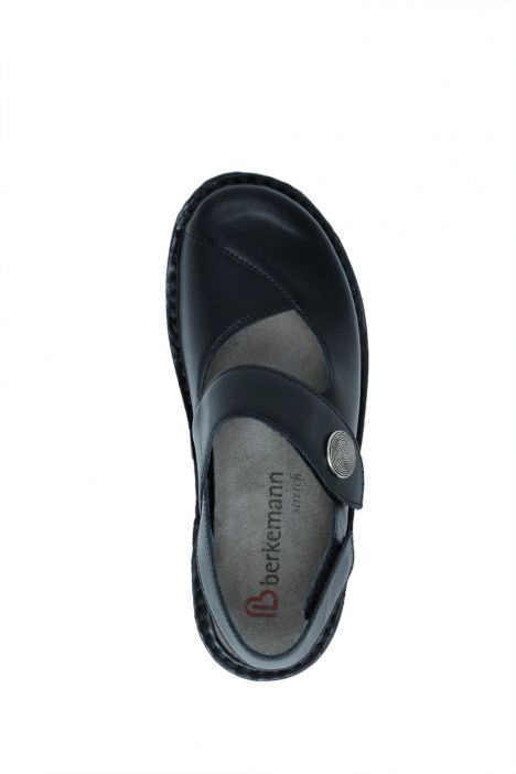 3461 Berkemann Helene Kadın Anatomik Sandalet 3.0-8.0 Schwarz Leder/Strc. - 906
