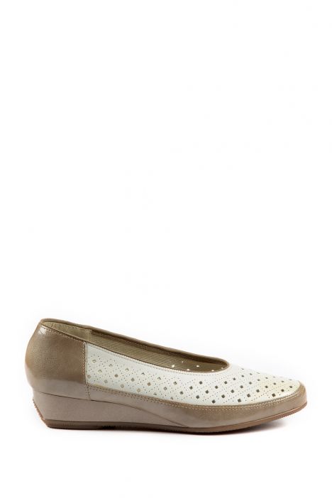 35037 Ara Shoes Kadın Dolgu Topuk Deri Ayakkabı 3-8,5 COTTON,WEISS - 16CW
